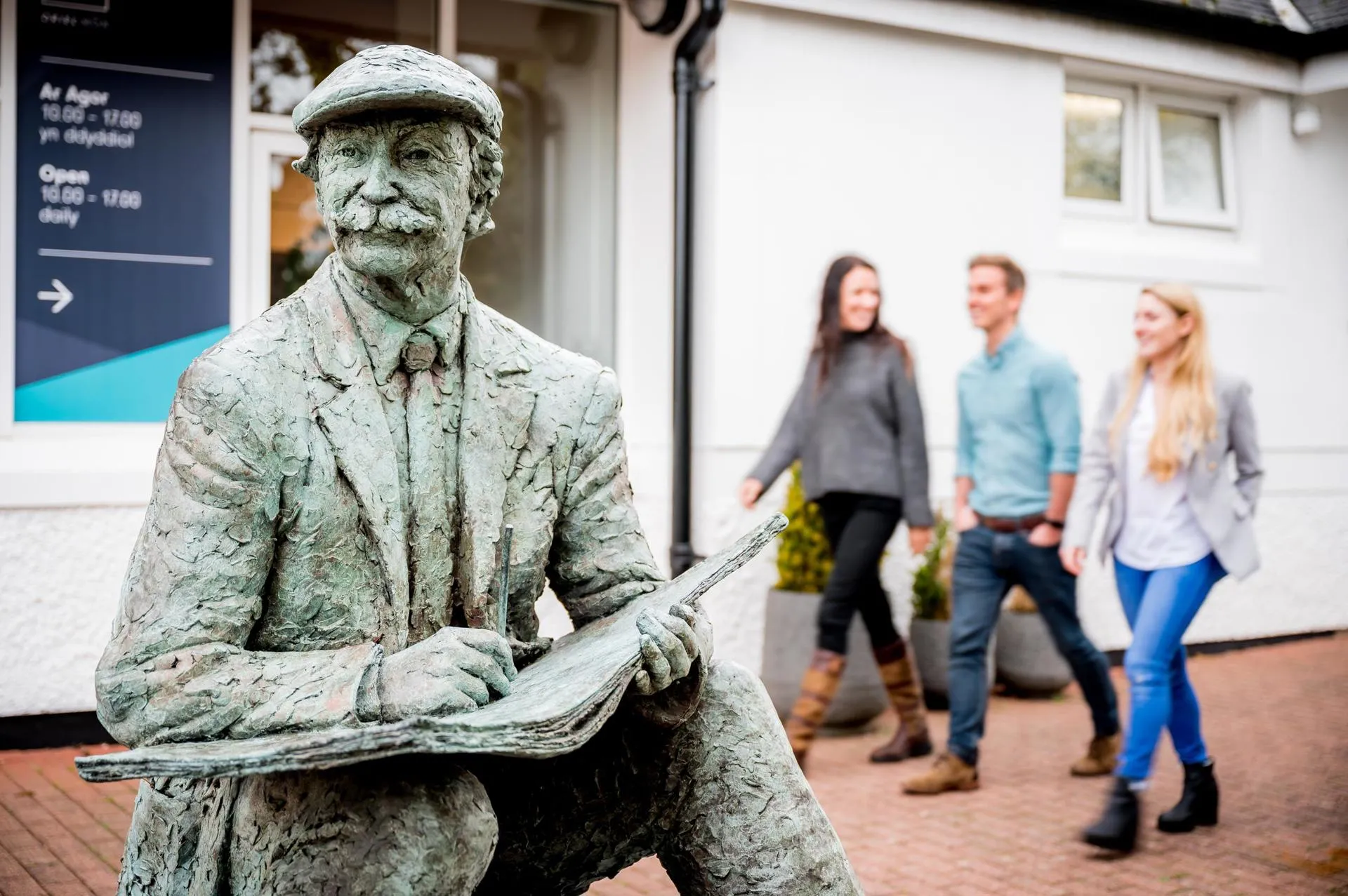 A statue of local artist, the late Sir Kyffin Williams