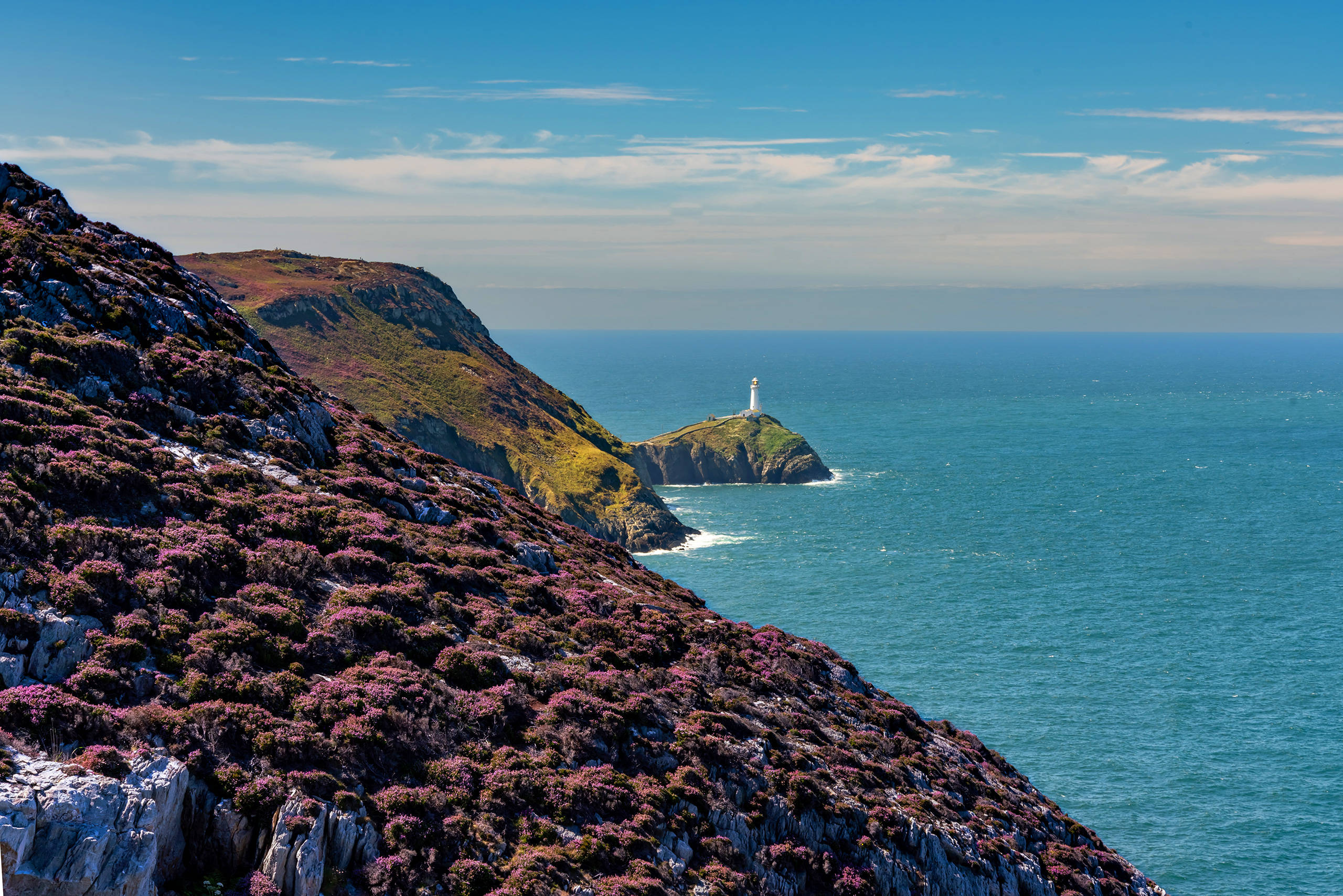 View of the coast around Holyhead towards South Stack  