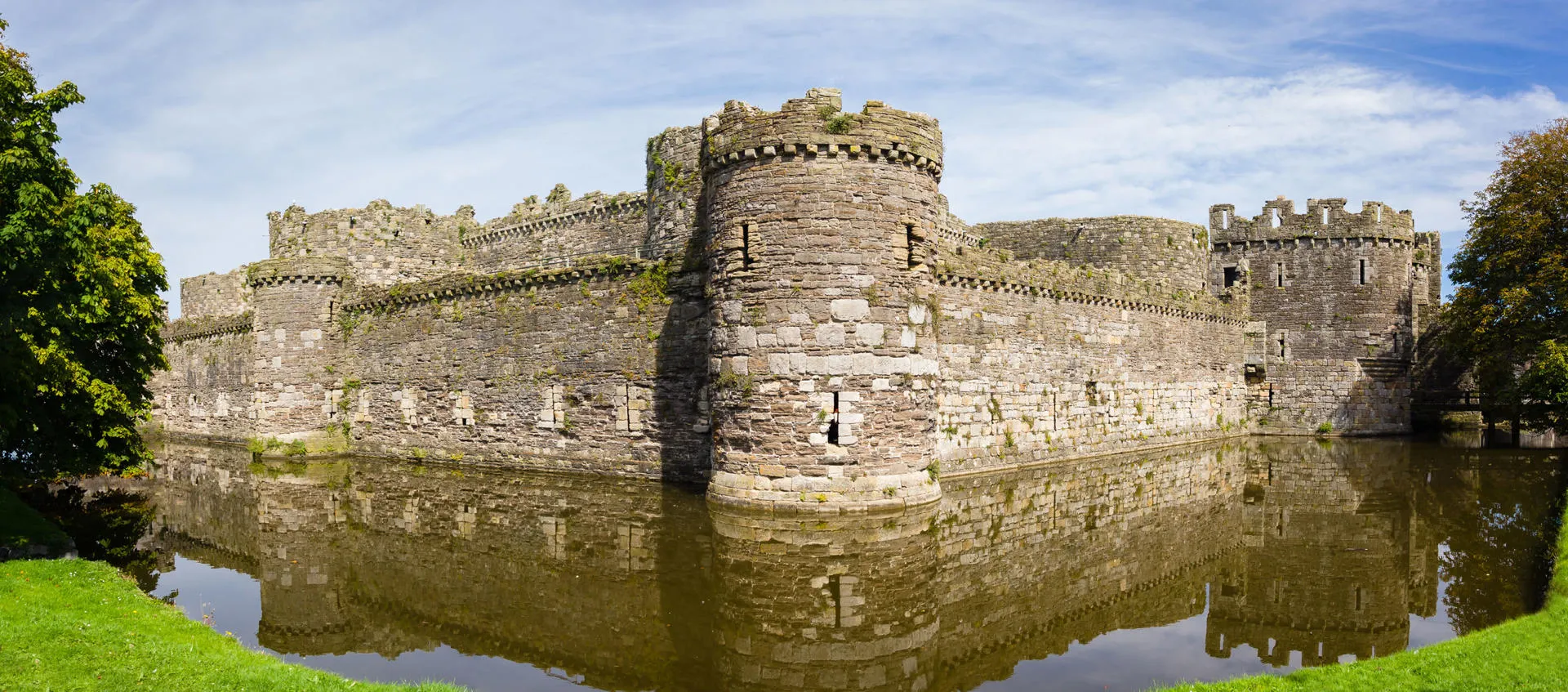Beaumaris castle and moat