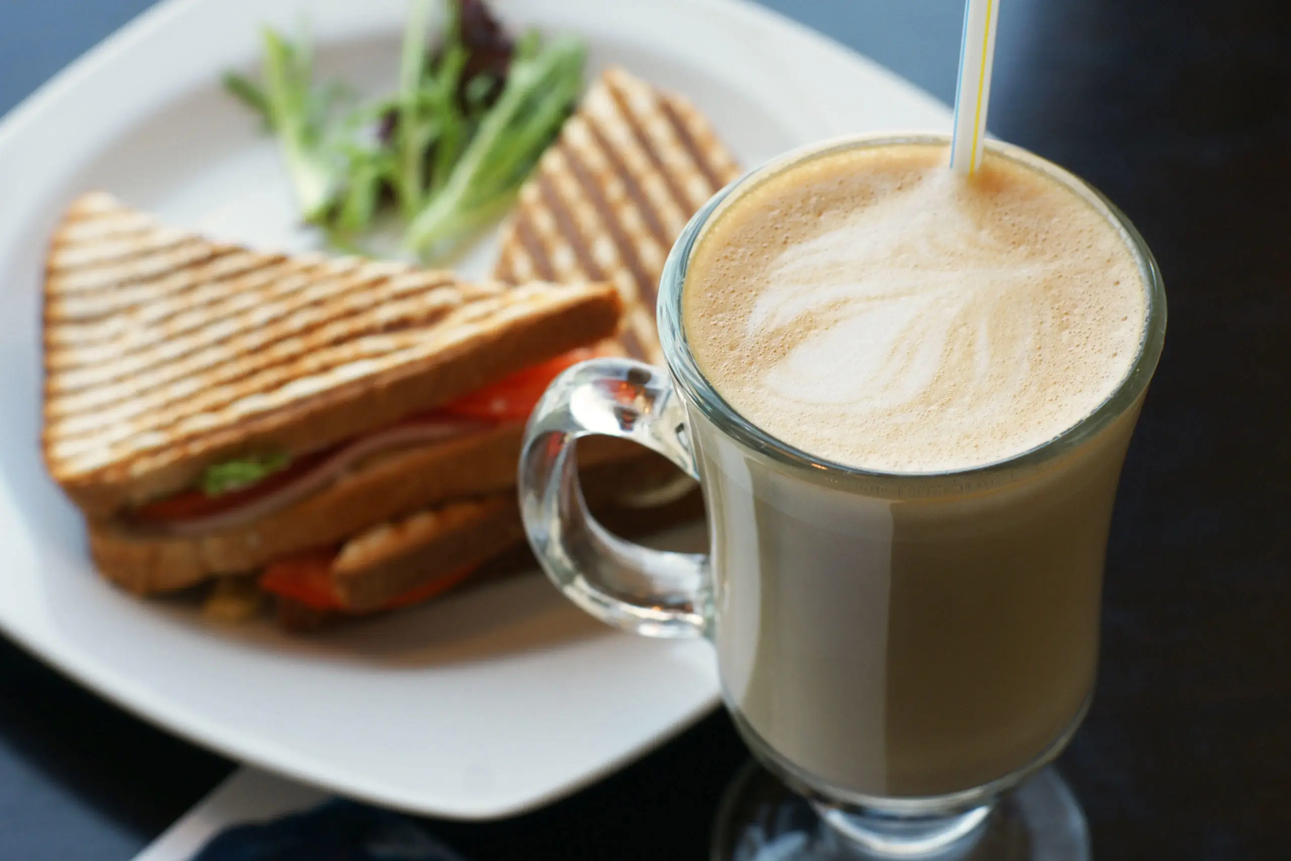 Coffee and sandwich