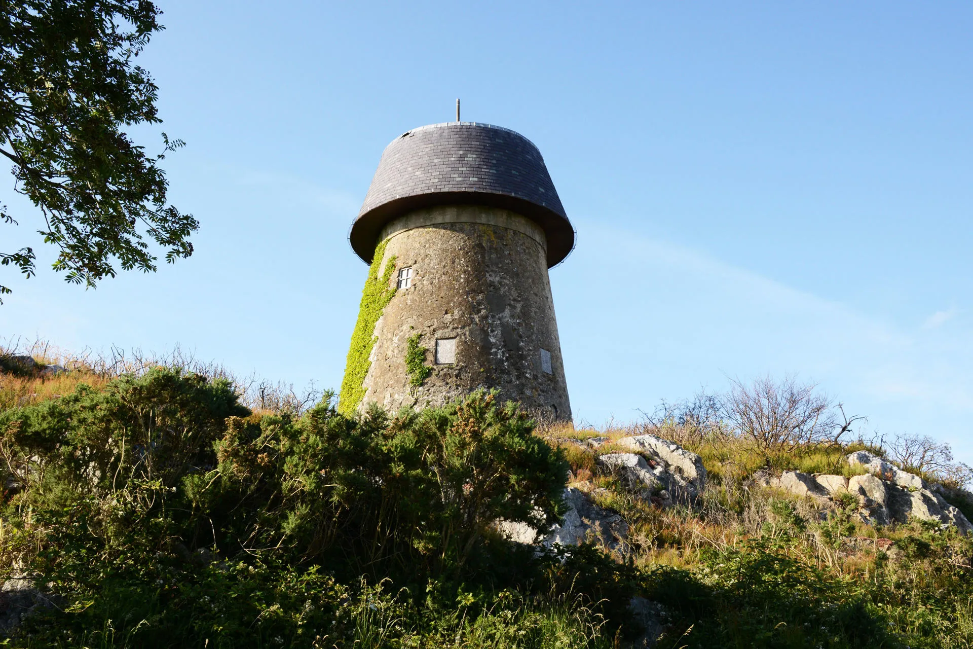 A windmill on top of a rocky outcrop in Llangefni