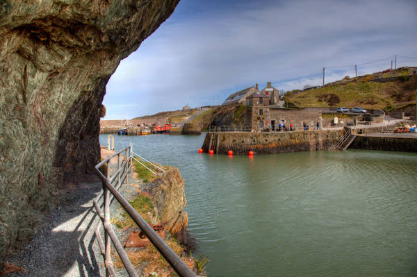 Looking across to Amlwch port with the old watch tower on fishing boats just beyond